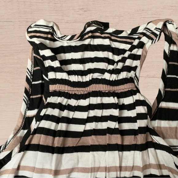 NWOT Netural Print Maxi Dress Spring Brown Stripe XSMALL - Picture 5 of 10